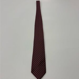 Men’s Burgundy Patterned Silk Tie
